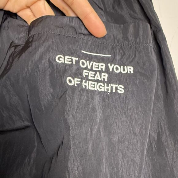 Nike Air Track Pants Purple Embroidered Logo Joggers, "Get Over Fear Heights" - Picture 6 of 9